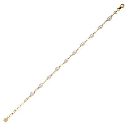 Italian Gold Plated Pearl Bracelet