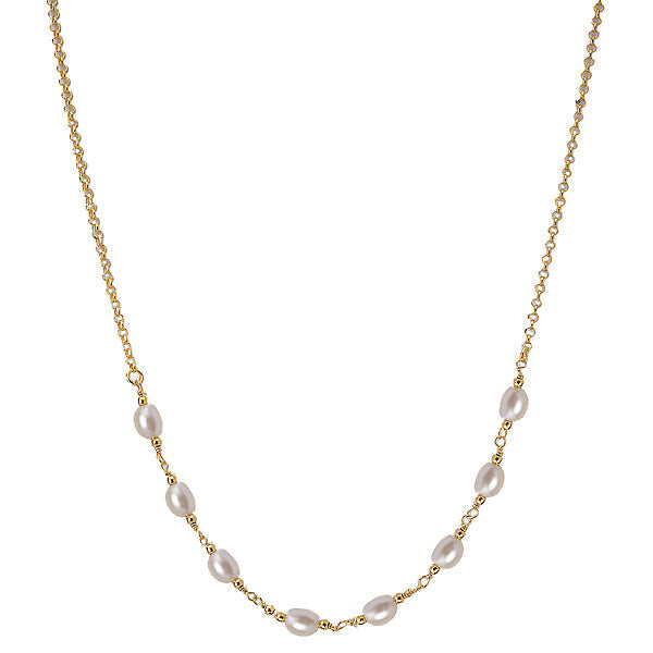 Italian Gold Plated Pearl Necklace