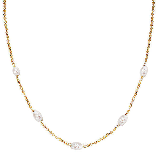 Italian Gold Plated Pearl Necklace