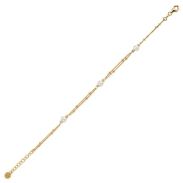 Italian Gold Plated Pearl Bracelet