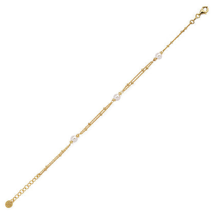 Italian Gold Plated Pearl Bracelet