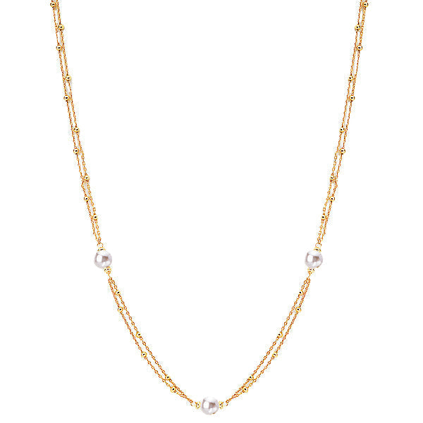 Italian Gold Plated Pearl Necklace