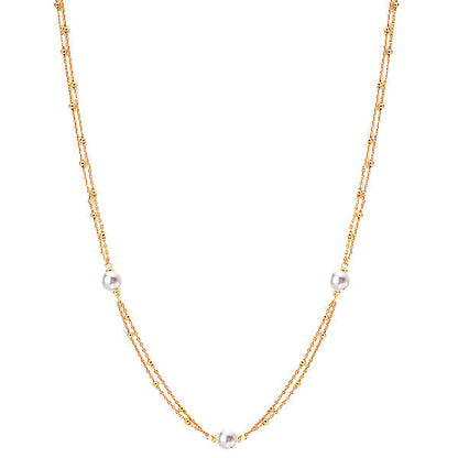 Italian Gold Plated Pearl Necklace