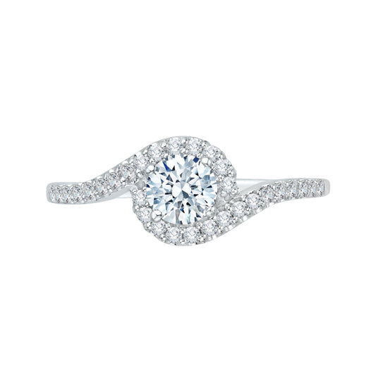 14K White Gold Round Cut Diamond Promise Engagement Ring