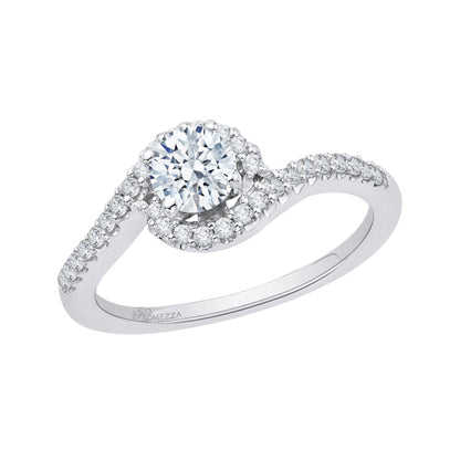 14K White Gold Round Cut Diamond Promise Engagement Ring