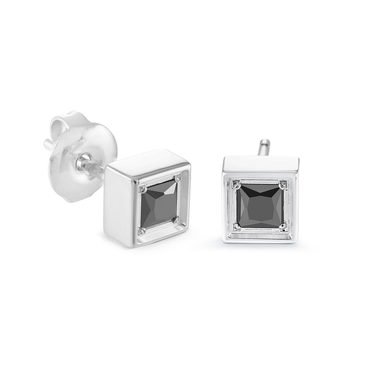 5.5MM SQUARE CZ STUD EARRINGS