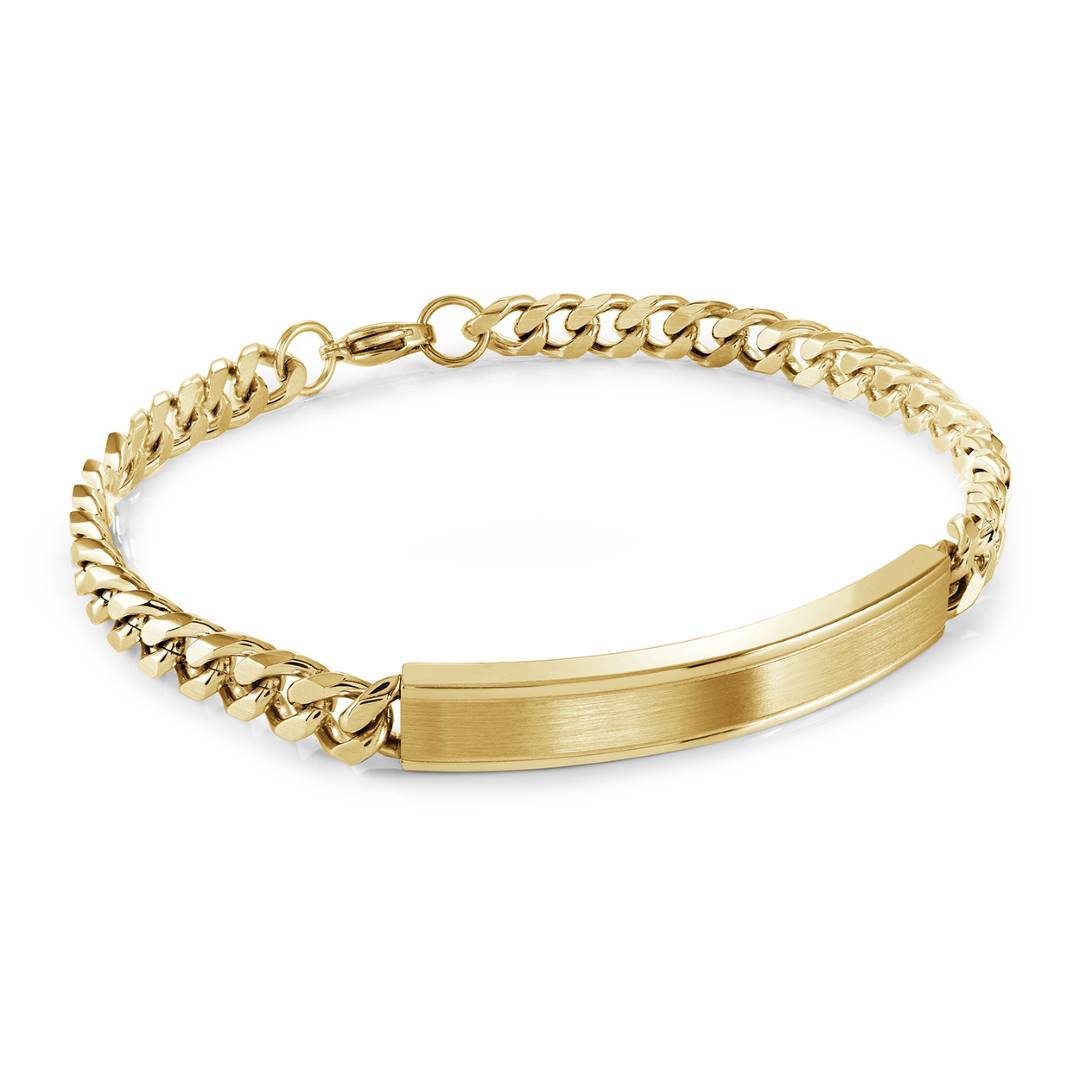 BRUSHED-CENTRE ID-PLATE BRACELET