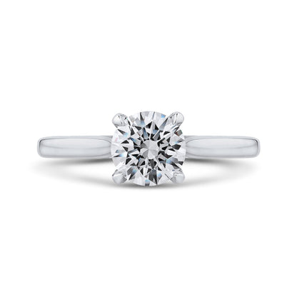 14K White Gold Round Diamond Classic Engagement Ring (Semi-Mount)