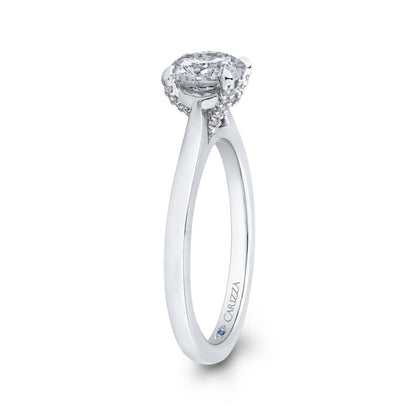 14K White Gold Round Diamond Classic Engagement Ring (Semi-Mount)