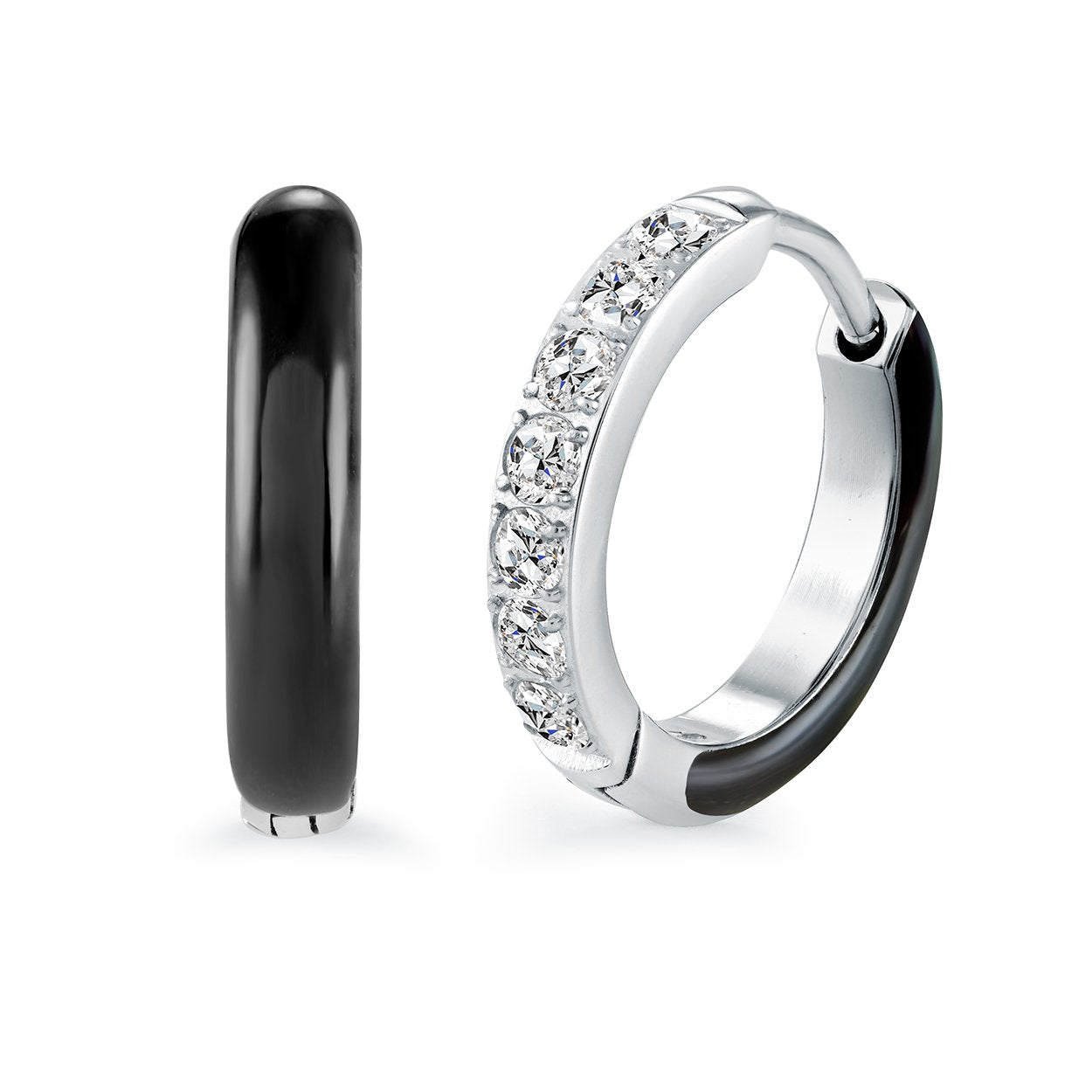 15MM FRONT-ETERNITY ENAMEL HOOPS