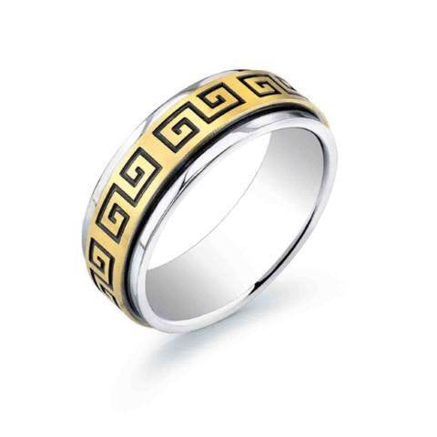 GREEK KEY SPINNER RING