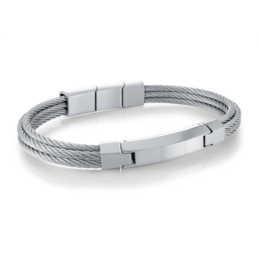 5-ROW CABLE ID-PLATE BRACELET