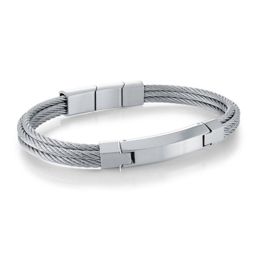 5-ROW CABLE ID-PLATE BRACELET