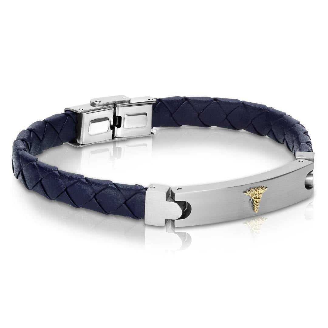 LEATHER MEDIC ALERT BRACELET