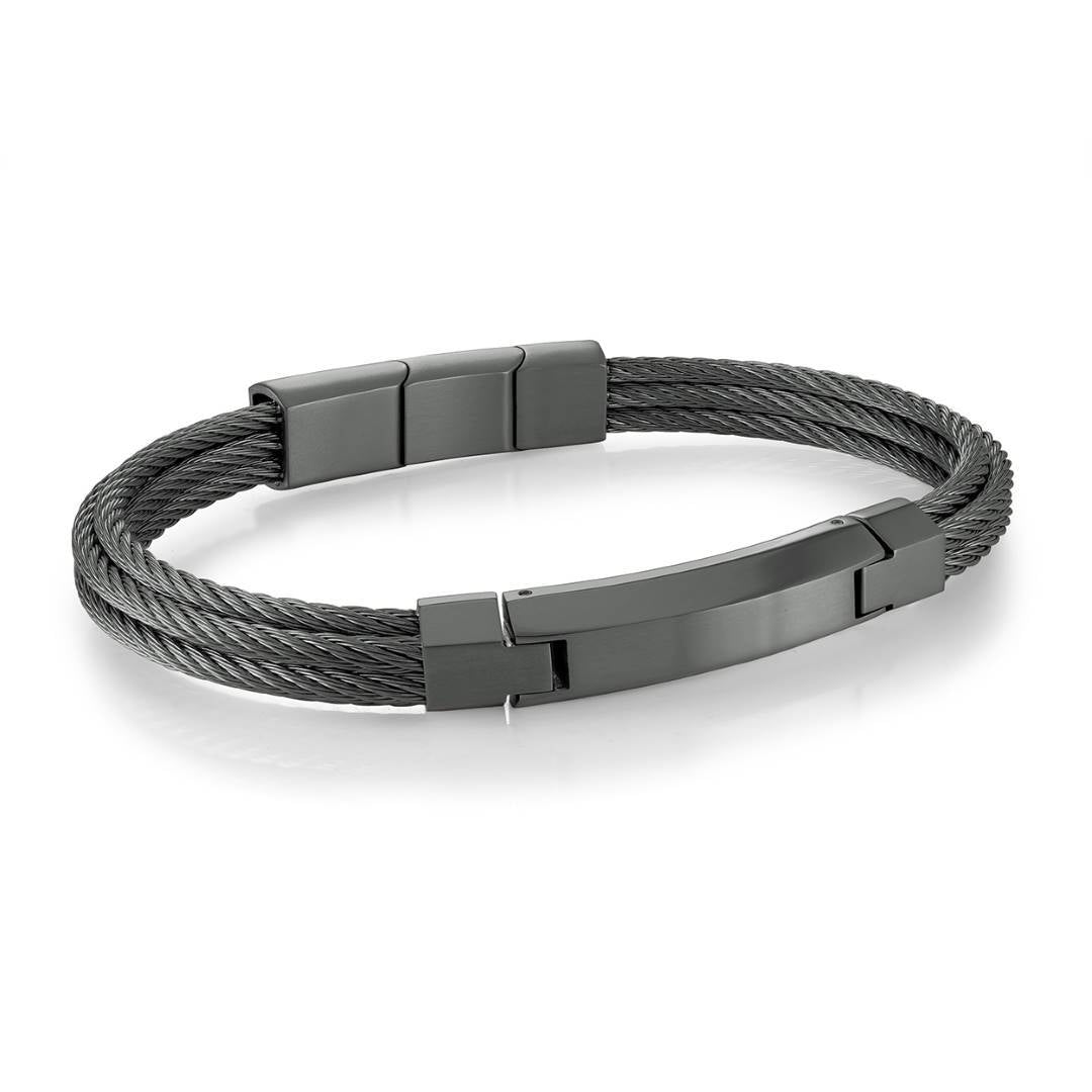 5-ROW CABLE ID-PLATE BRACELET