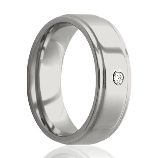 Cobalt Diamond Ring - Flat Step Edge, Polished