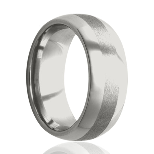 Cobalt Dome Ring with Satin Finish