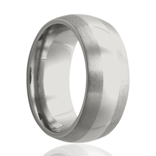 Cobalt Dome Comfort Fit Polished Satin Ring