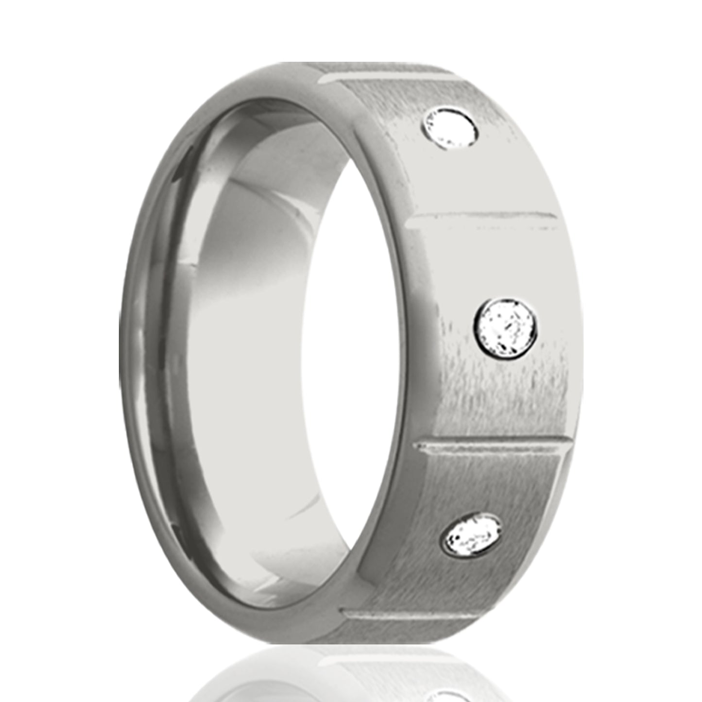 Cobalt Diamond Ring with Beveled Edge Finish