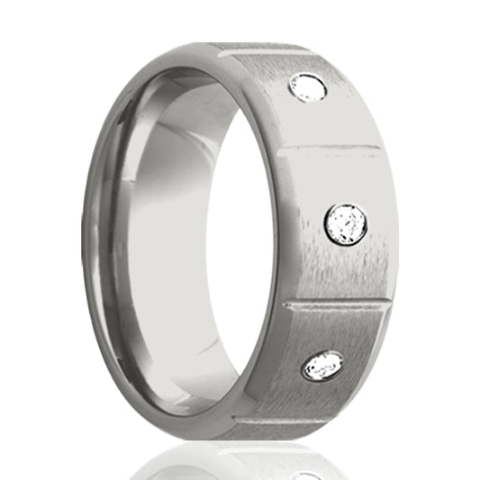 Cobalt Diamond Ring with Beveled Edge Finish