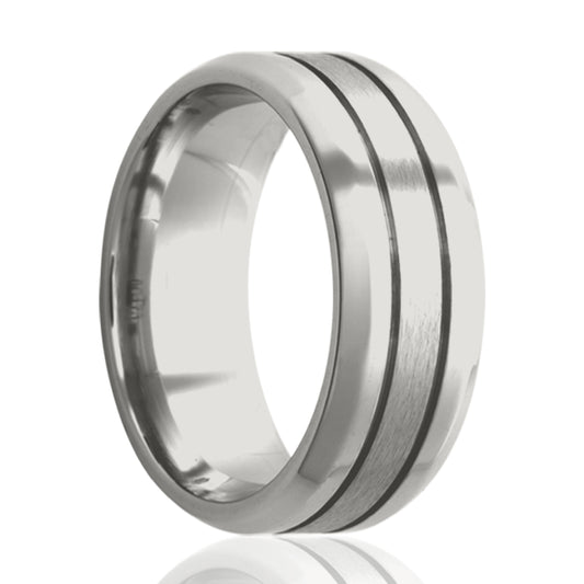 Cobalt Comfort Fit Ring with Satin Finish