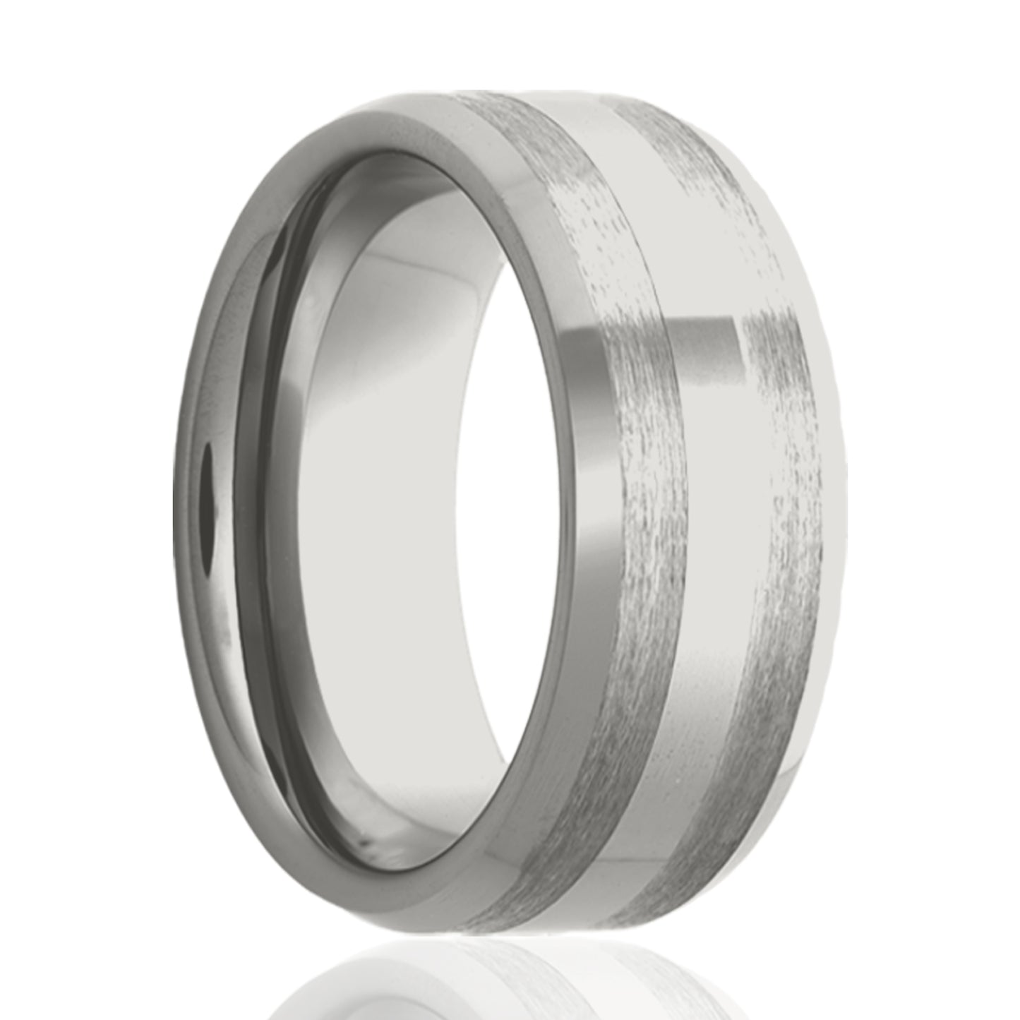 Cobalt Comfort Fit Ring with Satin and Polished Finish