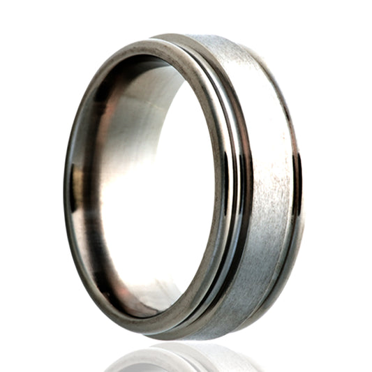 Tungsten Grooved Edge Ring - Satin Finish