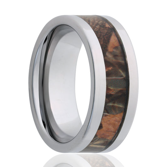 Tungsten Comfort Fit Polished Camo Inlay Ring