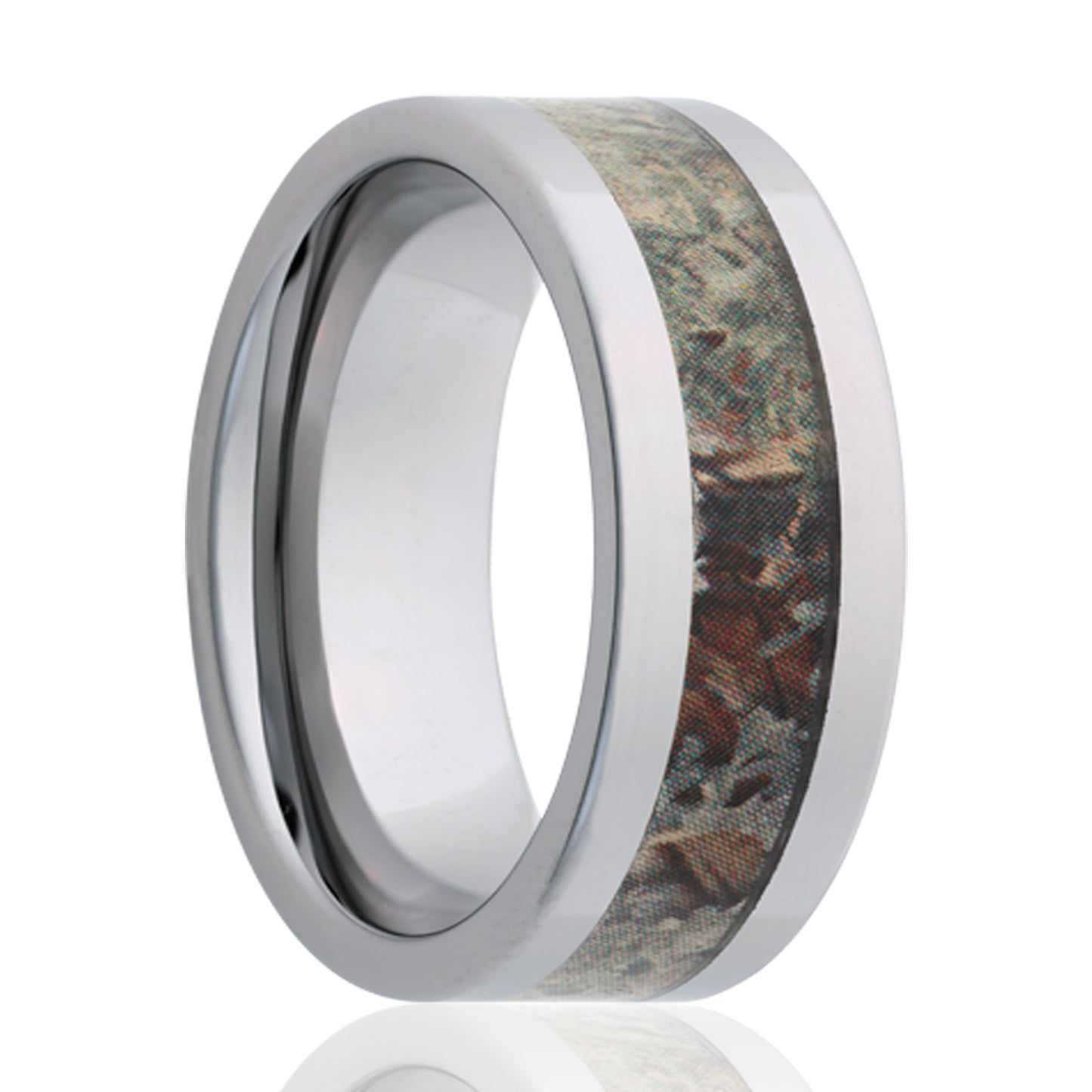 Tungsten Comfort Fit Polished Ring with Camo