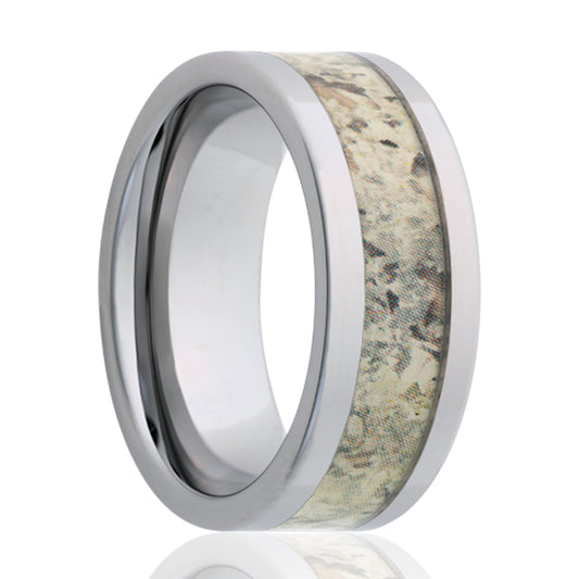 Tungsten Comfort Fit Polished Ring with Camo