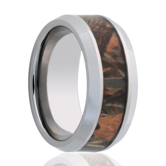 Tungsten Comfort Fit Polished Camo Inlay Ring