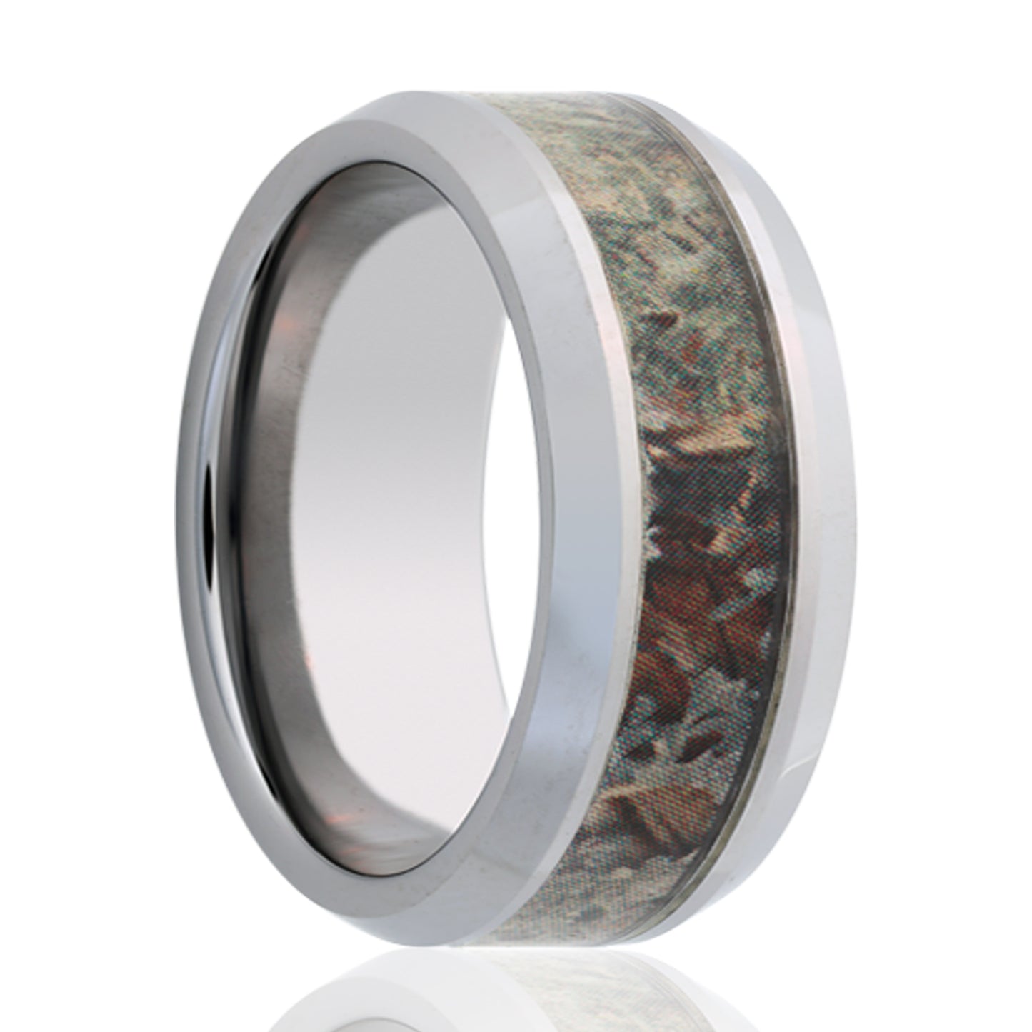 Tungsten Comfort Fit Polished Camo Inlay Ring