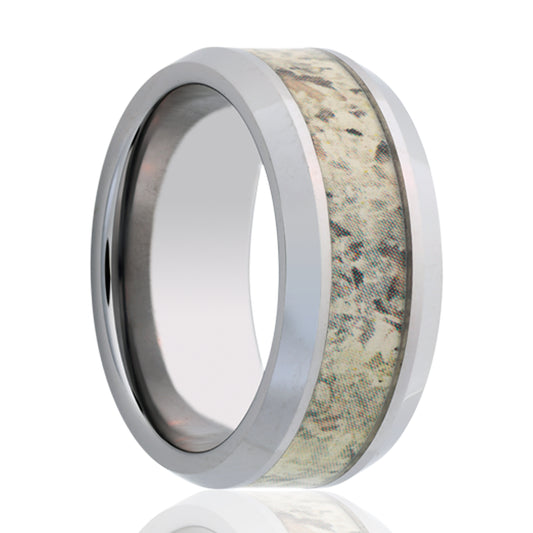 Tungsten Comfort Fit Polished Camo Inlay Ring