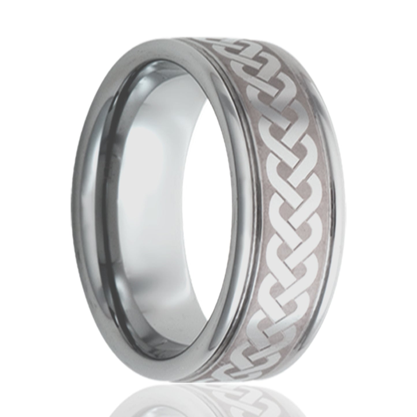 Tungsten Comfort Fit Ring with Celtic Weave