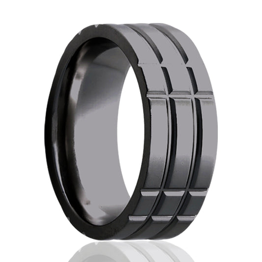 Zirconium Dome Ring with Polished Milled Finish