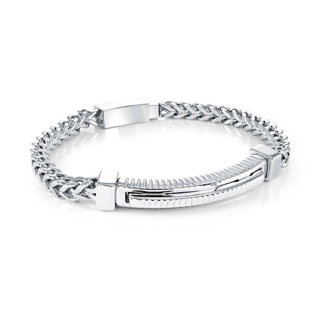 5MM-SQUARE-FRANCO ID-PLATE BRACELET