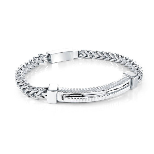 5MM-SQUARE-FRANCO ID-PLATE BRACELET