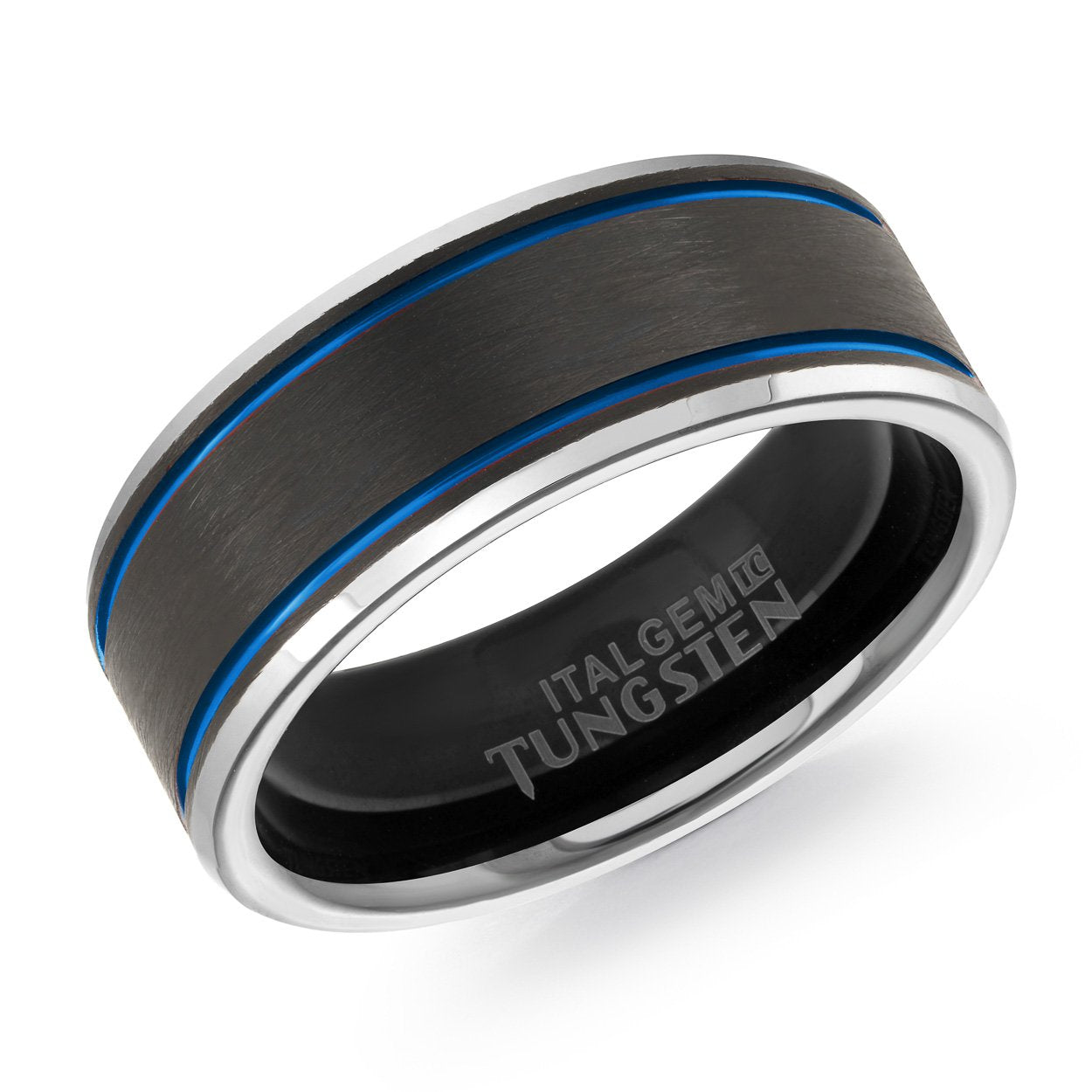8MM COLORED EDGE TUNGSTEN BAND