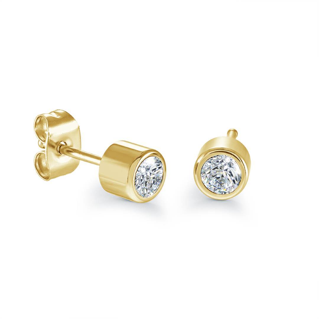 5MM ROUND CZ STUDS