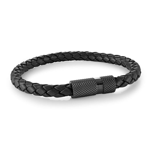 6MM LEATHER BRAID BRACELET