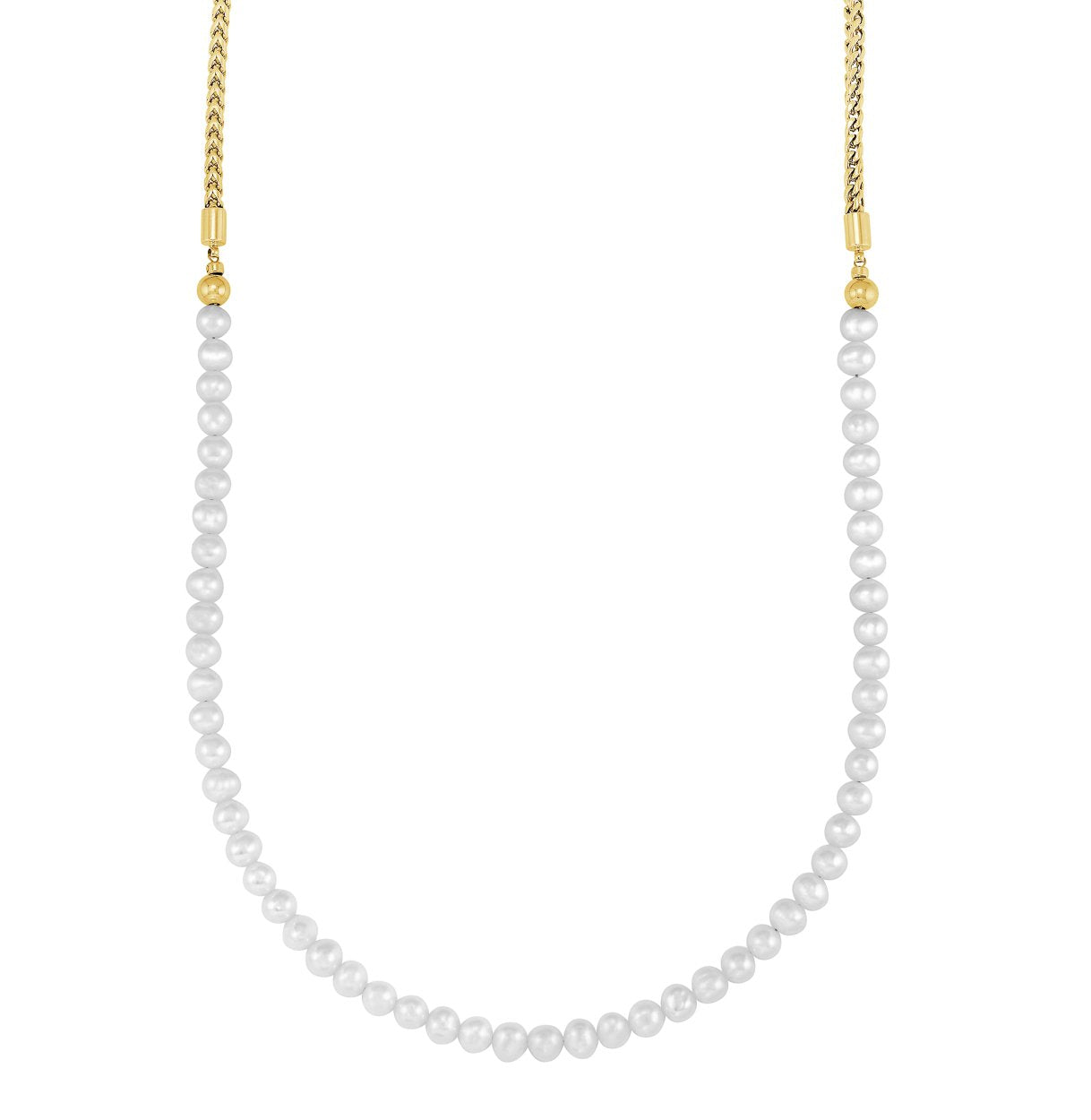3.5MM FRANCO & PEARL NECKLACE