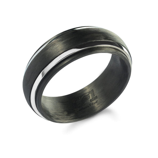 8MM STRIPED CARBON FIBRE BAND