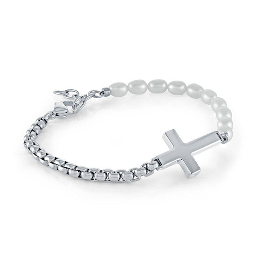 3.5MM BOX & PEARLS BRACELET