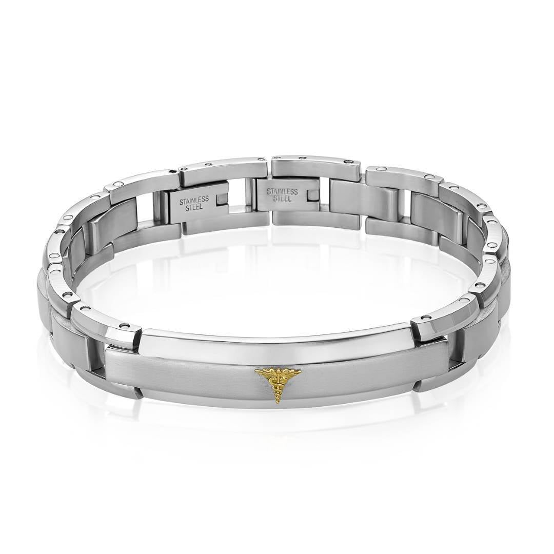 BEVEL LINK MEDIC ALERT BRACELET