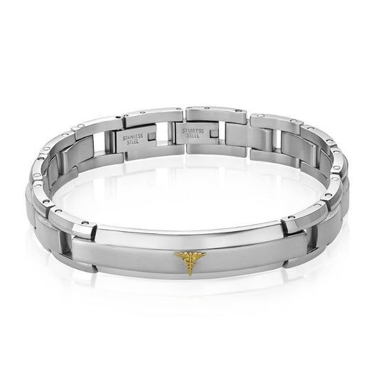 BEVEL LINK MEDIC ALERT BRACELET