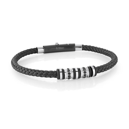 CZ LEATHER BRACELET