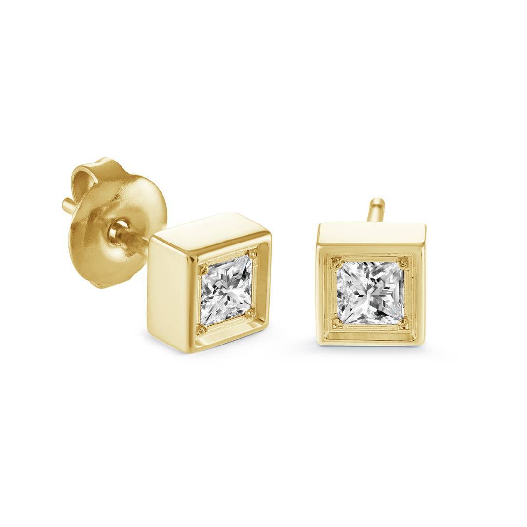 5.5MM SQUARE CZ STUD EARRINGS