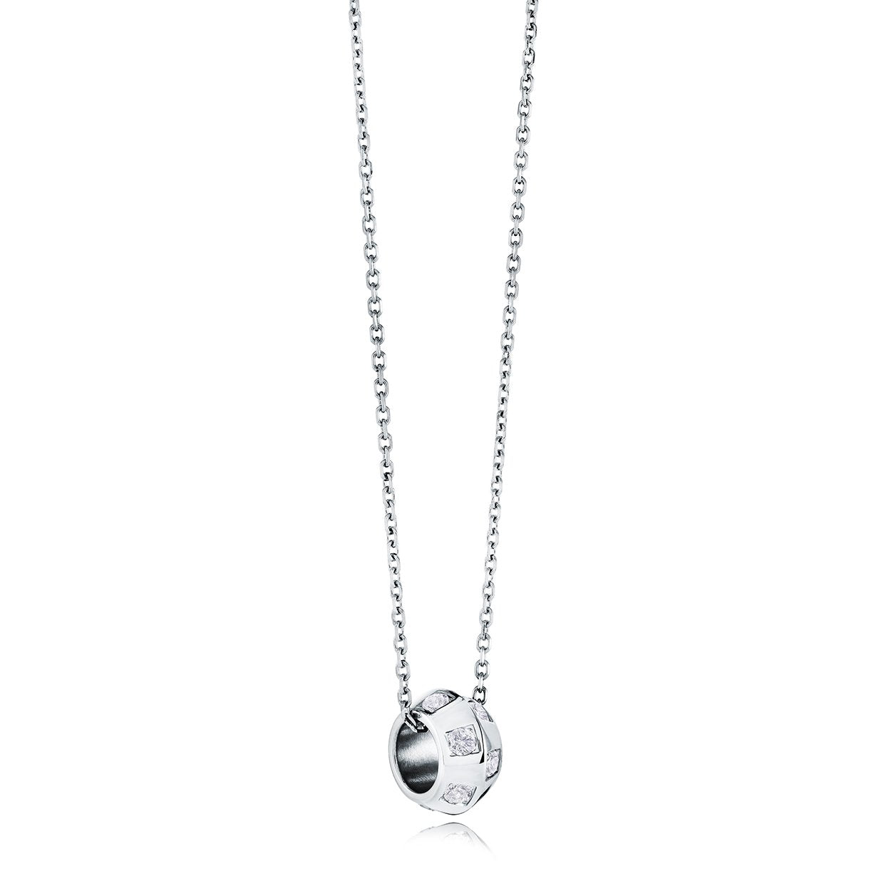 WHITE-CZ BEAD PENDANT
