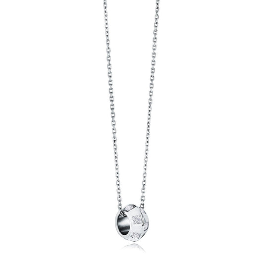 WHITE-CZ BEAD PENDANT