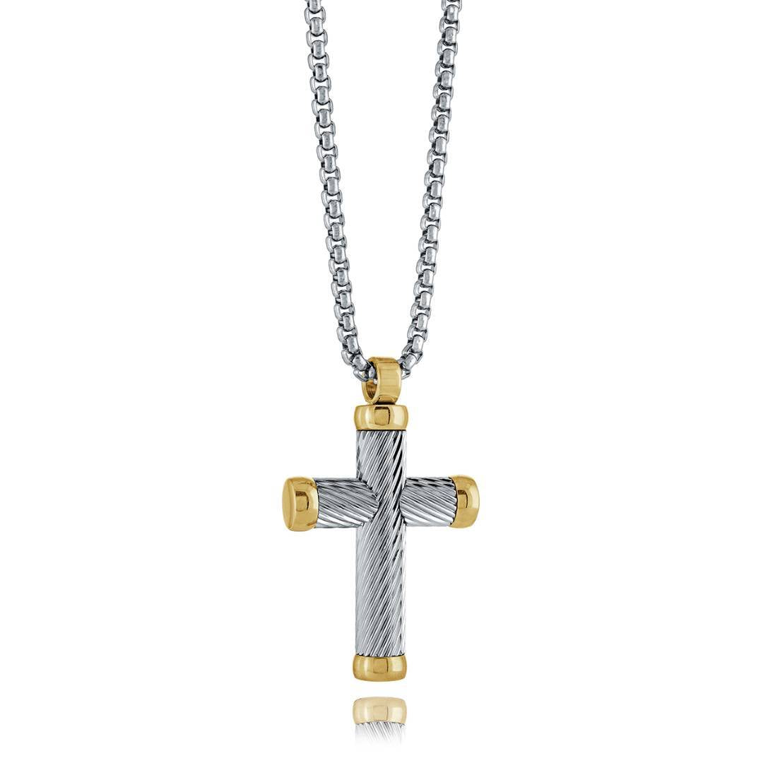 TWIST-LINE CROSS PENDANT